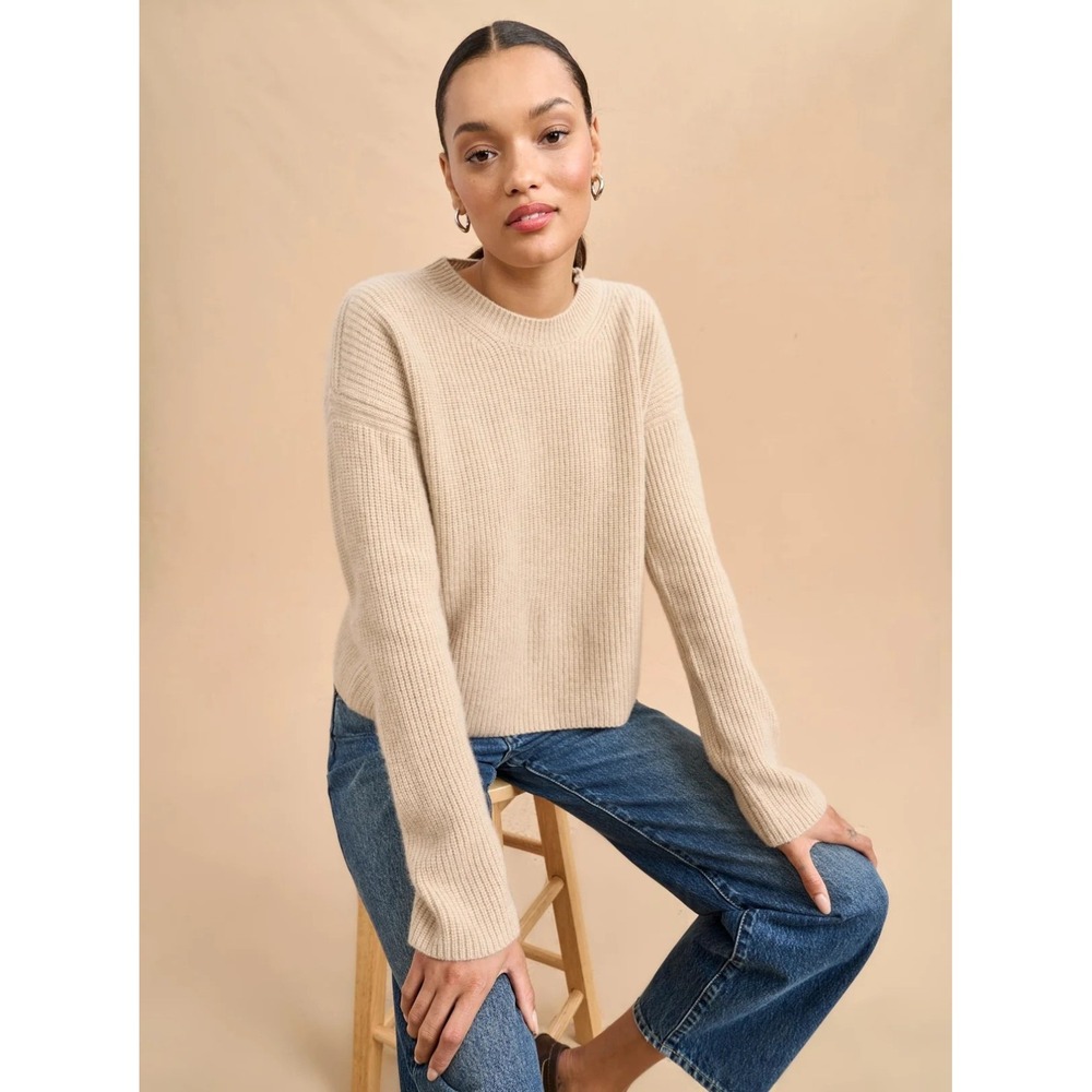La Ligne Mini Toujours Sweater In Tan Size M Cashmere Relaxed Casual Comfy